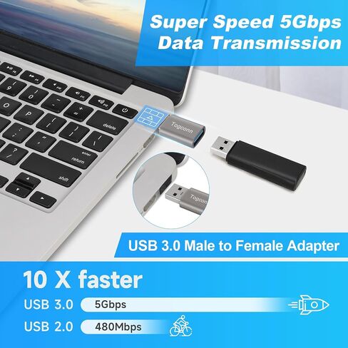 USB 3.0 Adapter, USB A Male to Female Connector Converter Extender, Support Charge & Data Sync for PC, Laptop, Mouse, Keyboard, USB A Charger in Kuwait