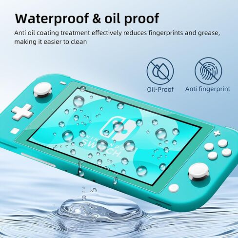 2-Pack Green Border Tempered Glass Screen Protector for Switch Lite Model 2019 [5.5 Inch]，HD Clear, Anti Scratch, Anti-Fingerprint, Shatterproof，Bubble Free, 9H Hardness, Ultra Thin in Kuwait