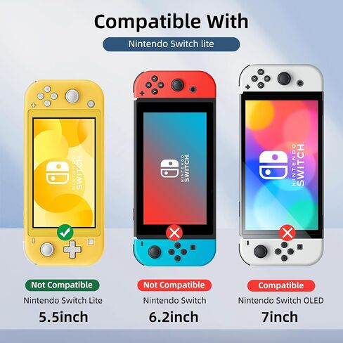 2-Pack Green Border Tempered Glass Screen Protector for Switch Lite Model 2019 [5.5 Inch]，HD Clear, Anti Scratch, Anti-Fingerprint, Shatterproof，Bubble Free, 9H Hardness, Ultra Thin in Kuwait