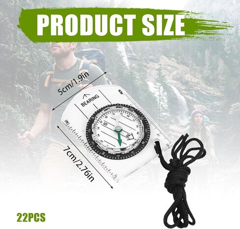 22 Pcs Orienteering Compass Bulk, Waterproof,Acrylic,2.75 x 1.92 inch,Clear in Kuwait