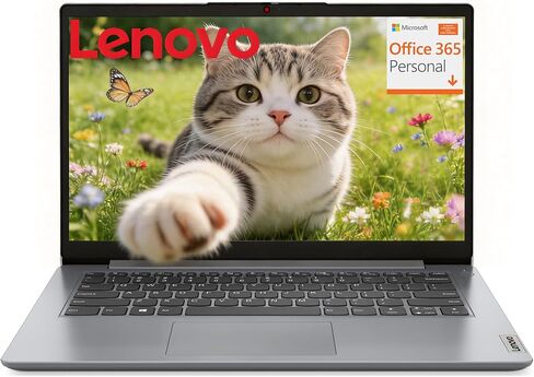Lenovo Ultra-Portable Laptop with Copilot AI for Student & Business, 128GB eMMC, 500GB External HDD, Office 365 1-Year, Long Battery, 3.3 lbs Lightweight, Windows 11, Gray in Kuwait