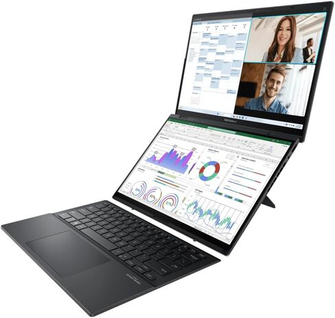 Asus Zenbook Duo AI Powered 2-in-1 Laptop 14.0" Touchscreen OLED WUXGA Display (Intel Ultra 9-285H, 32GB LPDDR5X, 4TB PCIe SSD, Backlit KB, 2 Thunderbolt 4, WiFi 7, Win 11 Pro) w/DKZ USB Port Expander in Kuwait