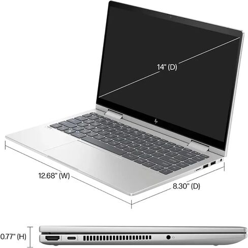 HP Envy x360 14" 2-in-1 FHD Touchscreen 2025 Upgraded Laptop Computer | Intel Core 5 120U(10-Core) CPU| 8GB RAM| 1TB SSD+128GB Portable SSD| Backlit KB| FP Reader| Wi-Fi 6| Windows 11| RK Bundle in Kuwait