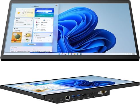 15.6" Industrial Touch Panel Monitor All-in-One Tablet PC, Open Frame Display Win 11 Pro Fanless Computer with Celeron N5095 8GB RAM 128GB ROM, 1920 * 1080 IPS, VESA Mount for Kiosk Automation POS in Kuwait