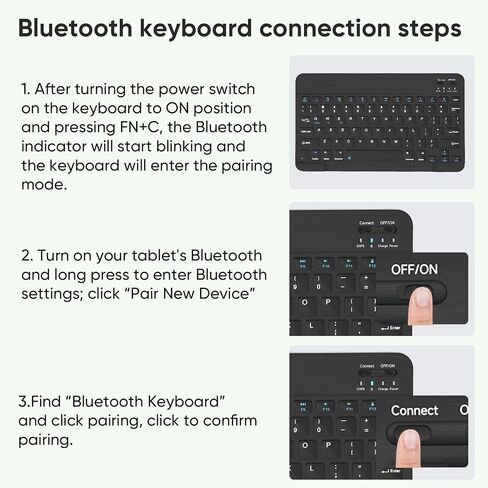 Tablet 11 inch Android 15 Tablets | Octa-core | 12GB RAM+128GB ROM | 8000mAh Tablet with Keyboard | Mouse | Case | Dual Band WiFi | BT 5.0 | GPS | 13 MP Dual Camera (Blue with Keyboard) (Black) in Kuwait