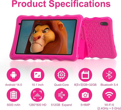 BYYBUO Tablet, 10.1 inch Android 14 Tablets, 8GB RAM 32GB ROM in Saudi Arabia