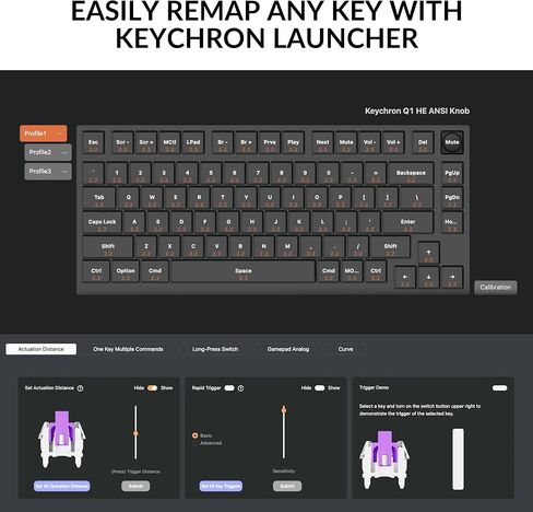Keychron Q1 HE 75% Wireless Gaming Keyboard Combo with M3 Mouse & Palm Rest in Kuwait