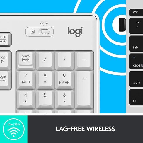 Logitech MK295 Wireless Mouse & Keyboard Combo with SilentTouch Technology, Full Numpad, Advanced Optical Tracking, Lag-Free Wireless, 90% Less Noise - Off White (Renewed) in Kuwait