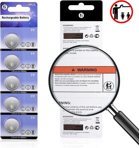 LF2032 Rechargeable Batteries Replace CR2032 3V Lithium-ion Coin Battery with Charger(10 Pack) in Kuwait