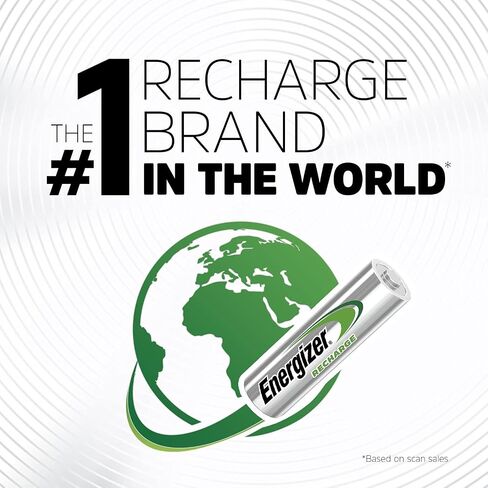 Energizer Rechargeable AA Batteries, Recharge Universal AA Battery Pre-Charged, 4 Count in Kuwait