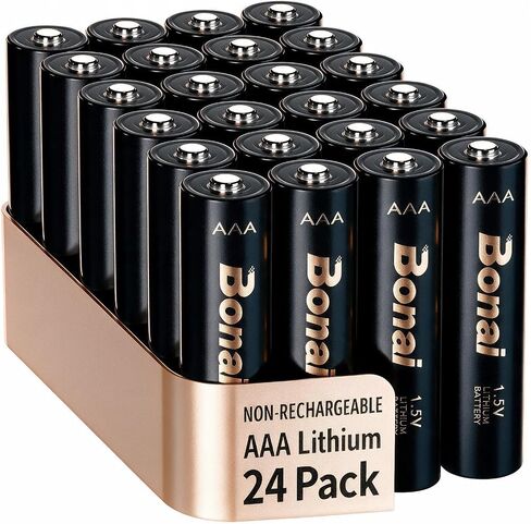 BONAI 24-Pack AAA Lithium Batteries, Constant 1.5V for Smart Home, Office & Professional Gear, 10-Year Shelf Life, Leak-Resistant Reliable Backup Cells in Kuwait