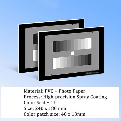 Color Calibration Test Card, Color Calibration Test Chart | 11 Phase Standard Grayscale Test, Improve Image Clarity and Contrast, Size 240 X 180mm for Digital Photo and Video in Kuwait