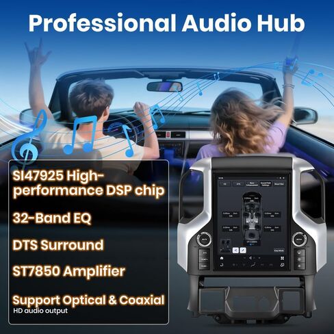 QCM 6125 Car Radio Stereo for GMC Sierra & Chevrolet Silverado 2019-2023, Android 8 Core [4GB+64GB] Head Unit with T Style 12.1 Inch Screen/Wireless CarPlay & Android Auto/HDMI/WiFi/4G LTE in Kuwait