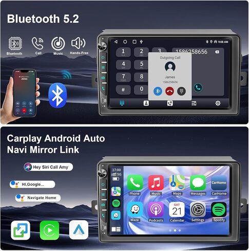 9 inch Touchscreen Car Radio Stereo with Wireless Carplay Android Auto Navi Volume Knob for Toyota Sienna 2004 2005 2006 2007 2008 2009 2010 in Saudi Arabia