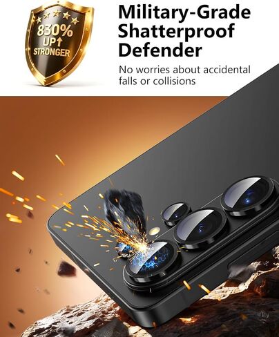 EZ-GLAZ-for Galaxy S26 Ultra Camera Lens Protector, with Aerospace-Grade Aluminum Alloy Ring, 1:1 Invisible Fit & Ultra-Clear, Military-Grade 9H+ Glass, Black in Saudi Arabia