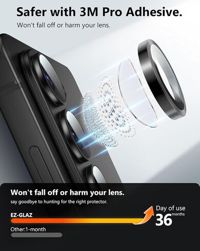 EZ-GLAZ-for Galaxy S26 Ultra Camera Lens Protector, with Aerospace-Grade Aluminum Alloy Ring, 1:1 Invisible Fit & Ultra-Clear, Military-Grade 9H+ Glass, Black in Saudi Arabia