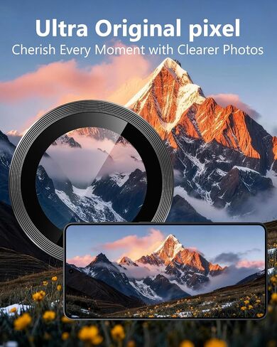 EZ-GLAZ-for Galaxy S26 Ultra Camera Lens Protector, with Aerospace-Grade Aluminum Alloy Ring, 1:1 Invisible Fit & Ultra-Clear, Military-Grade 9H+ Glass, Black in Saudi Arabia