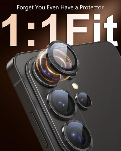 EZ-GLAZ-for Galaxy S26 Ultra Camera Lens Protector, with Aerospace-Grade Aluminum Alloy Ring, 1:1 Invisible Fit & Ultra-Clear, Military-Grade 9H+ Glass, Black in Saudi Arabia