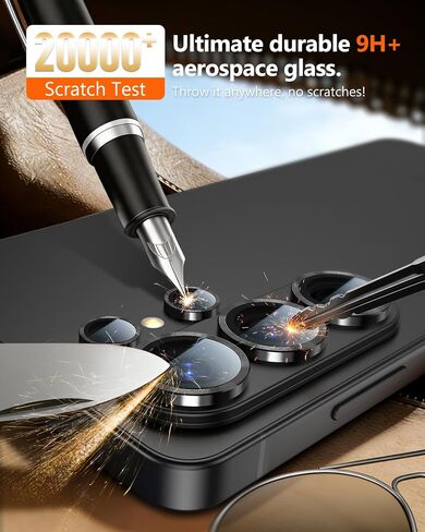 EZ-GLAZ-for Galaxy S26 Ultra Camera Lens Protector, with Aerospace-Grade Aluminum Alloy Ring, 1:1 Invisible Fit & Ultra-Clear, Military-Grade 9H+ Glass, Black in Saudi Arabia