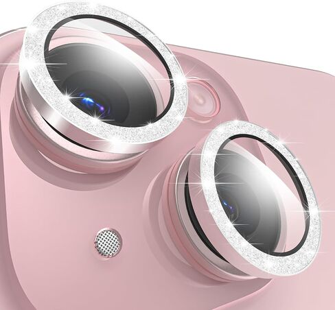 TENOC Camera Lens Protector for iPhone 17 Pro & 17 Pro Max, Silver Glitter in Kuwait