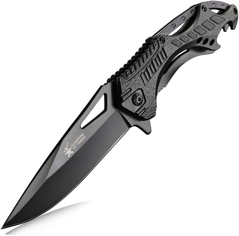 Heavy Duty Every day Carry Folding Pocket Outdoor Camping Hunting Knife ﻿ (black) in Kuwait