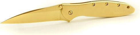 Kershaw Leek 1660 Assisted Opening Pocket Knife, Plain Edge, Satin 24k Gold Finish in Kuwait