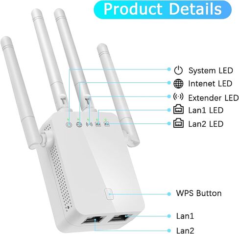WiFi Extender Signal Booster Internet Repeater for Home Long Range Covers Up for Office House in Kuwait