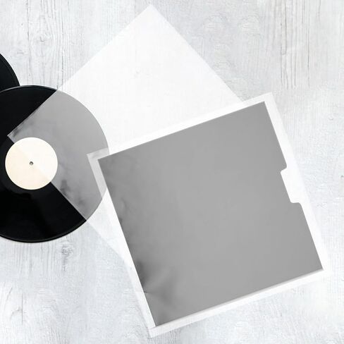 NUOBESTY 50pcs Self-Adhesive Vinyl Record Sleeves Protective Plastic Outer Covers for Standard Vinyl Record Storage Sturdy Design in Kuwait