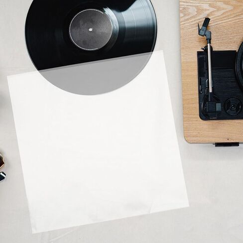 NUOBESTY 50pcs Self-Adhesive Vinyl Record Sleeves Protective Plastic Outer Covers for Standard Vinyl Record Storage Sturdy Design in Kuwait