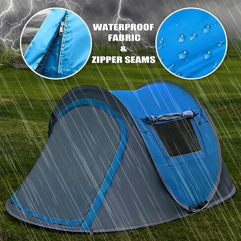 4 Person Pop Up Camping Tent, Instant Setup, Waterproof Tent in Kuwait
