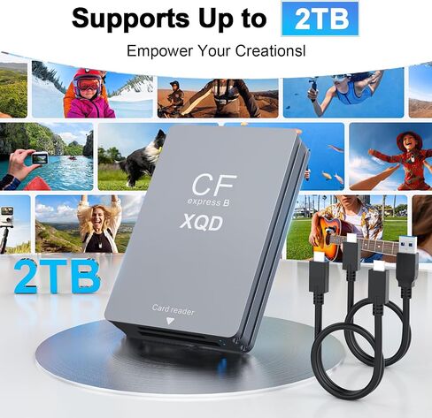 CFexpress Type B Card Reader with XQD & SD, USB C 3.2 Gen 2 10Gbps Aluminum Memory Card Reader for CFexpress Type B, XQD, and SD UHS-II/UHS-I Cards in Kuwait