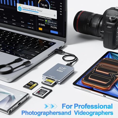 CFexpress Type B Card Reader with XQD & SD, USB C 3.2 Gen 2 10Gbps Aluminum Memory Card Reader for CFexpress Type B, XQD, and SD UHS-II/UHS-I Cards in Kuwait