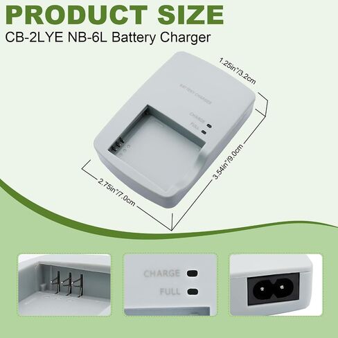 CB-2LY CB-2LYE Charger for NB-6L NB-6LH battery Compatible with Canon PowerShot D10 D20 D30 S90 S95 S120 S200 SD770 IS SD980 IS SD1200 IS SD1300 IS SD3500 IS SD4000 IS ELPH 500 HS IXY 10S 25 IS camera in Kuwait