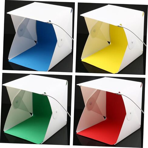 DECHOUS 20cm Mini Foldable Photo Light Box Tent with Dual LED Strips and 6 Colored Backdrops Portable Photography Light Tent for Product Shooting and Studio Use in Kuwait
