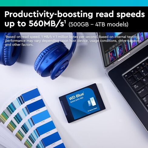 Western Digital 1TB WD Blue SA510 SATA Internal Solid State Drive SSD - SATA III 6 Gb/s, 2.5"/7mm, Up to 560 MB/s - WDS100T3B0A (Renewed) in Kuwait