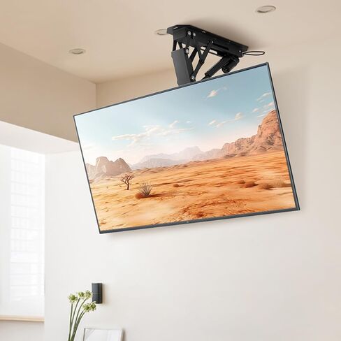 VEVOR Motorized Ceiling TV Mount, TV Wall Mount for 32 to 70 Inch TV, Electric Adjustable Ceiling TV Mount, Motorized Flip Down TV Mount Bracket with Max VESA 24 x 24 in, Fits TVs Up to 110 lbs in Kuwait