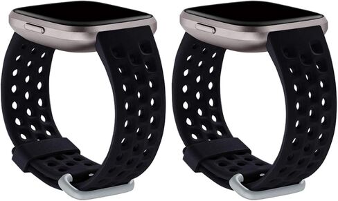 Sport Bands Compatible with Fitbit Versa 2 / Versa/Versa Lite Bands for Women Men,Breathable Sport Replacement Wristbands Small Large in Saudi Arabia