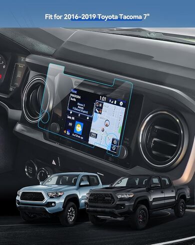 Car Screen Protector for Toyota Tacoma Entune 2016 2017 2018 2019 Accessories Navigation Touchscreen Protector Film Tempered Glass HD Clear Anti-Glare 7'' in Kuwait