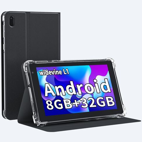 7 Inch Android Tablet with Case, 32GB ROM+ 8GB RAM Quad-Core Processor，2MP+5MP Dual Camera,5G WiFi 6, BT Computer Pc，3000mAh Battery,1024*600 IPS in Kuwait