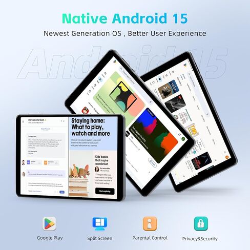HAOVM 【2025 Android 15 Tablet M8 Tablet 8 inch，8 core CPU, 12GB+64GB，2TB Expandable, HD IPS Display, Wi-Fi 6, BT5.4, 5MP+8MP Camera, 5100mAh Large Battery, Widevine L1, Gray in Kuwait