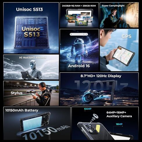 HOTWAV R11 Pro Rugged Tablet with Pen 2026, Android 16 8.7" Mini Tablet NFC in Kuwait