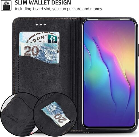 AKABEILA Compatible with Samsung Galaxy S26 Ultra Protective PU Leather Flip Case Stand Wallet Folding Cases Bag Cover with [Card Slot] [Stand Function] [Magnetic] Black in Kuwait