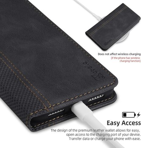 AKABEILA Compatible with Samsung Galaxy S26 Ultra Protective PU Leather Flip Case Stand Wallet Folding Cases Bag Cover with [Card Slot] [Stand Function] [Magnetic] Black in Kuwait