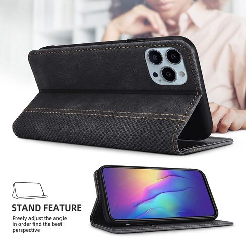 AKABEILA Compatible with Samsung Galaxy S26 Ultra Protective PU Leather Flip Case Stand Wallet Folding Cases Bag Cover with [Card Slot] [Stand Function] [Magnetic] Black in Kuwait