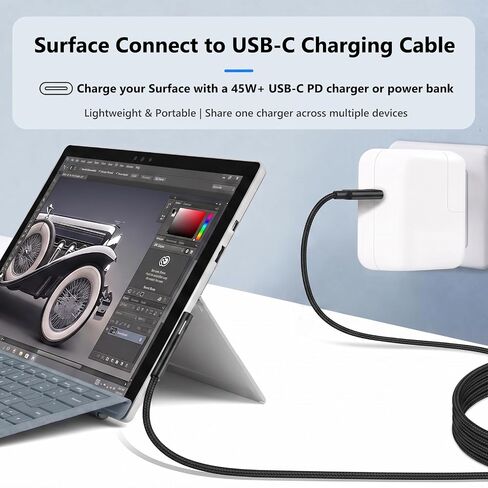 Sisyphy Surface Connect to USB C Charging Cable for Microsoft Surface Pro in Kuwait