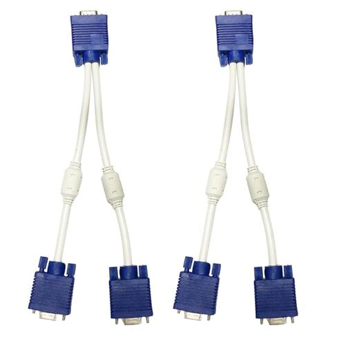 Vga Splitter with Abs and Copper Material 2pcs Adapter Cable Male to Dual Female Stable Data Transmission 0.3 Meter Length, Sturdy and Not Easy to Break for Monitor and Tv in Kuwait