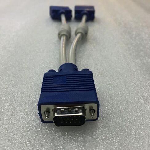 Vga Splitter with Abs and Copper Material 2pcs Adapter Cable Male to Dual Female Stable Data Transmission 0.3 Meter Length, Sturdy and Not Easy to Break for Monitor and Tv in Kuwait