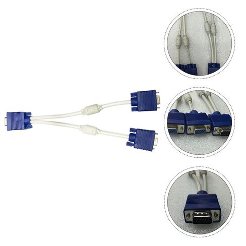 Vga Splitter with Abs and Copper Material 2pcs Adapter Cable Male to Dual Female Stable Data Transmission 0.3 Meter Length, Sturdy and Not Easy to Break for Monitor and Tv in Kuwait