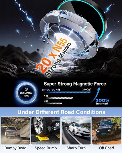 SKYLOTEC Magnetic Charger Dual Phone Mount for MINI Cooper R56 2007-2013 in Kuwait
