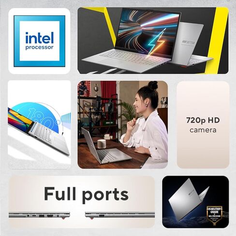 ASUS Vivobook Go Laptop, Lifetime MS Office, 15.6" FHD 60Hz Display, Intel N150 Processor, 8GB DDR5 RAM, 128GB SSD, Wi-Fi 6, Bluetooth 5.2, Windows 11 Home, Silver, w/Battery in Kuwait